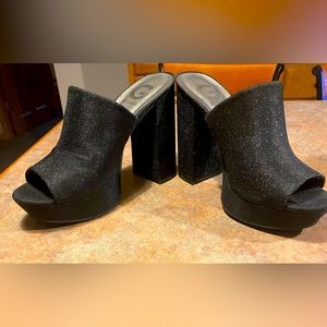 G by Guess black glitter platform shoes, Sz. 7 1/2, gently used.